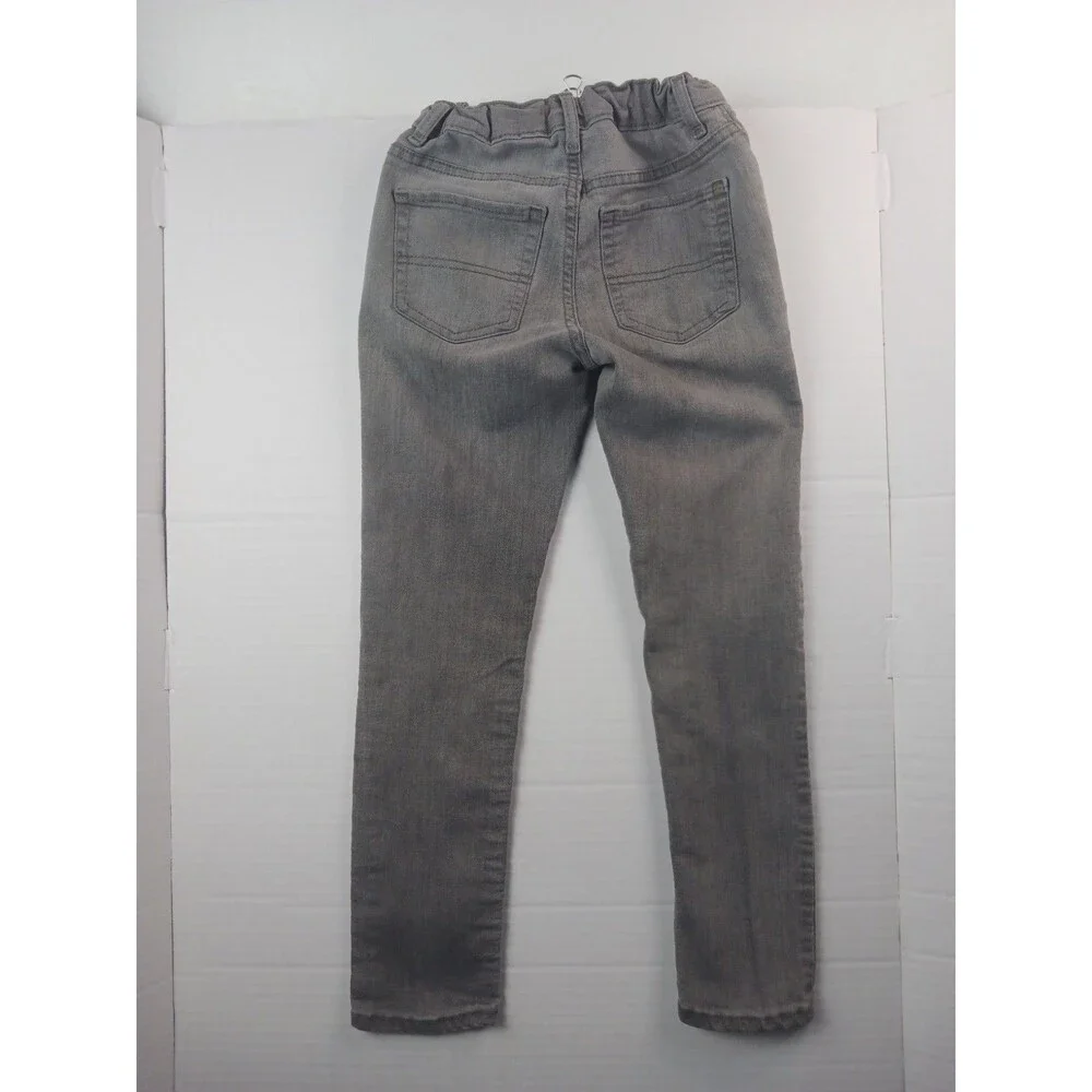 The Childrens Place Super Skinny Denim Jeans Boys size 8 gray adjustable waist